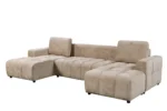 Shanghai Luxury U Shape Sofa Bed - Beige - Image 5